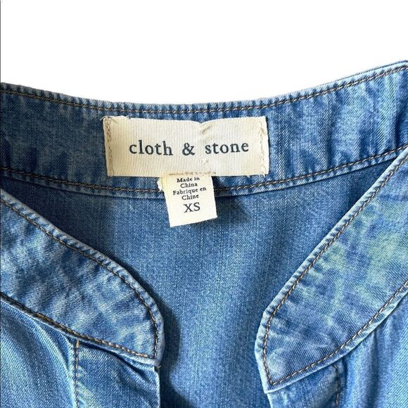Anthropologie Cloth & Stone Chambray Buttondown Tank Size XS - Picture 12 of 15